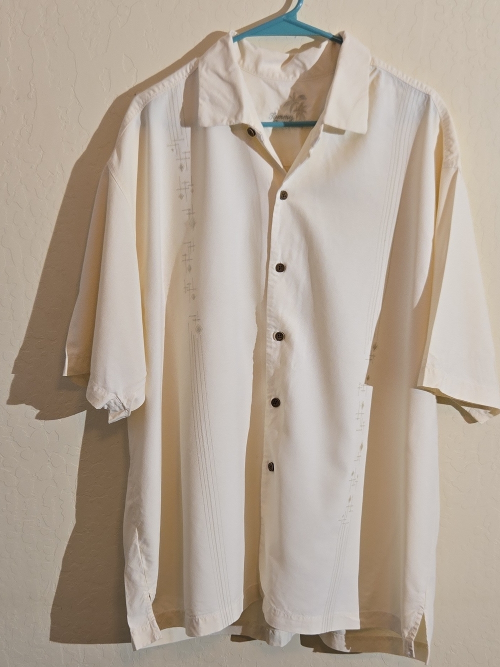 Tommy Bahama Cream Short Sleeve Button-Down Shirt